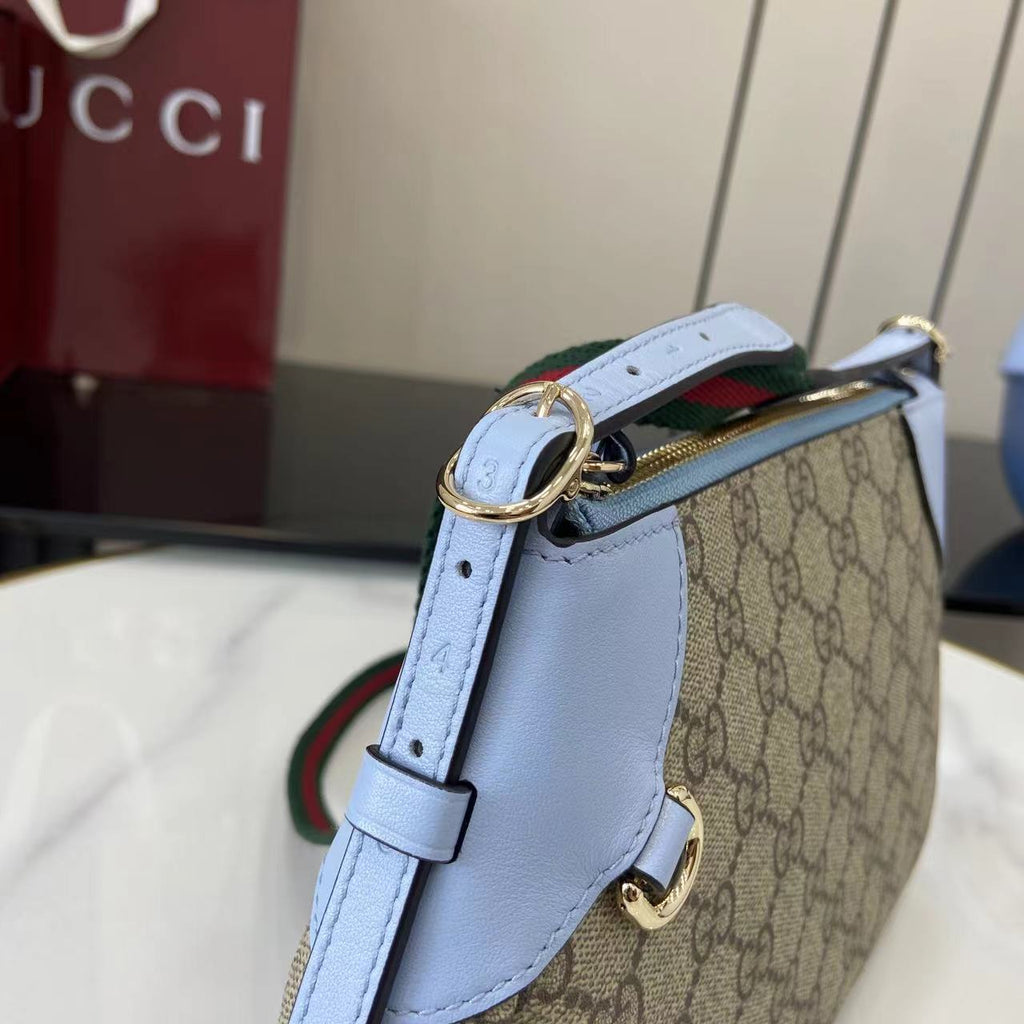 Gucci GG Emblem small shoulder bag 815218 in blue fabric