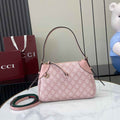 Gucci GG Emblem small shoulder bag 815218 in pink fabric