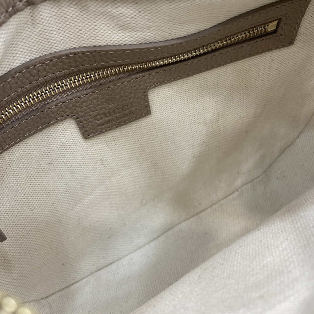 Gucci GG Emblem small shoulder bag 815409 in taupe GG leather