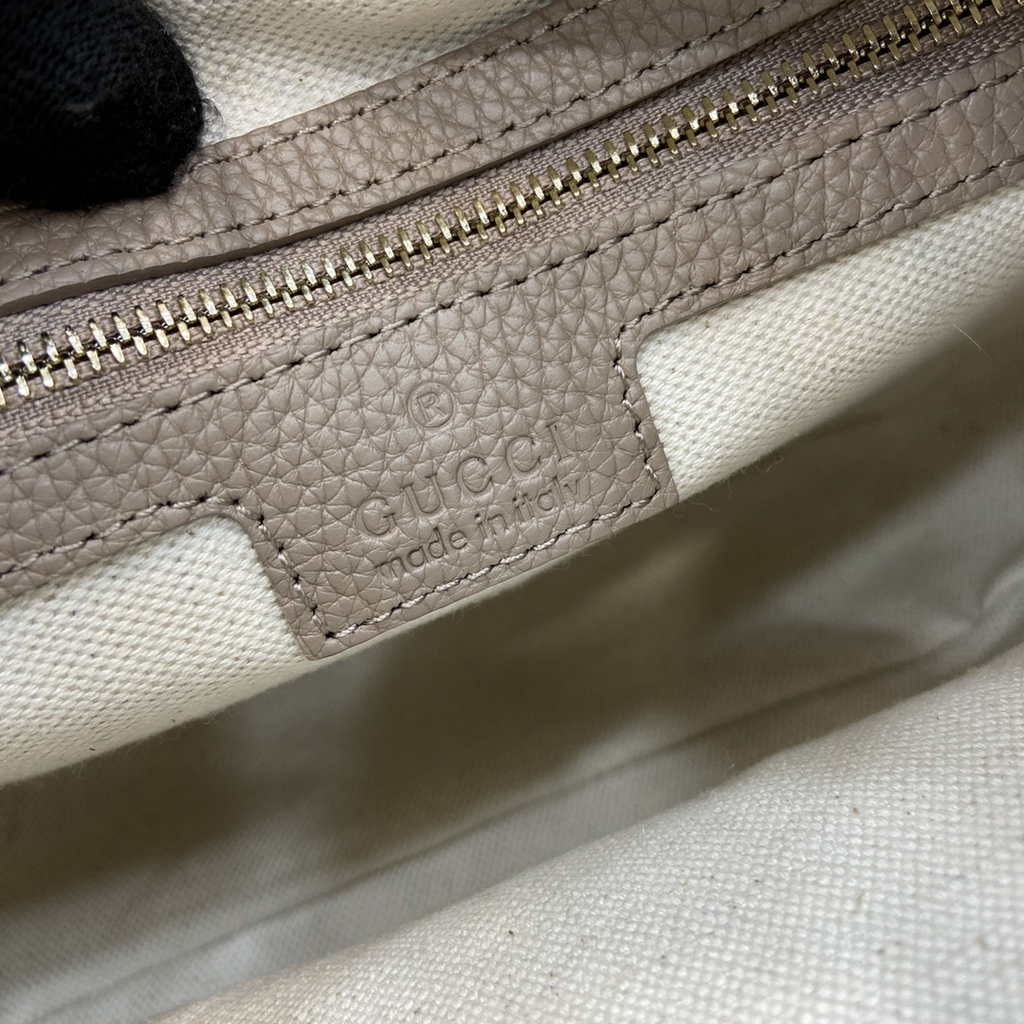 Gucci GG Emblem small shoulder bag 815409 in taupe GG leather