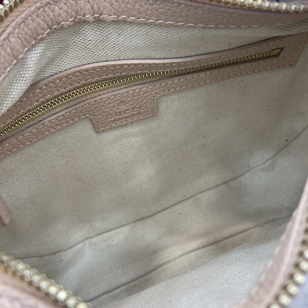 Gucci GG Emblem small shoulder bag 815409 in light pink GG leather