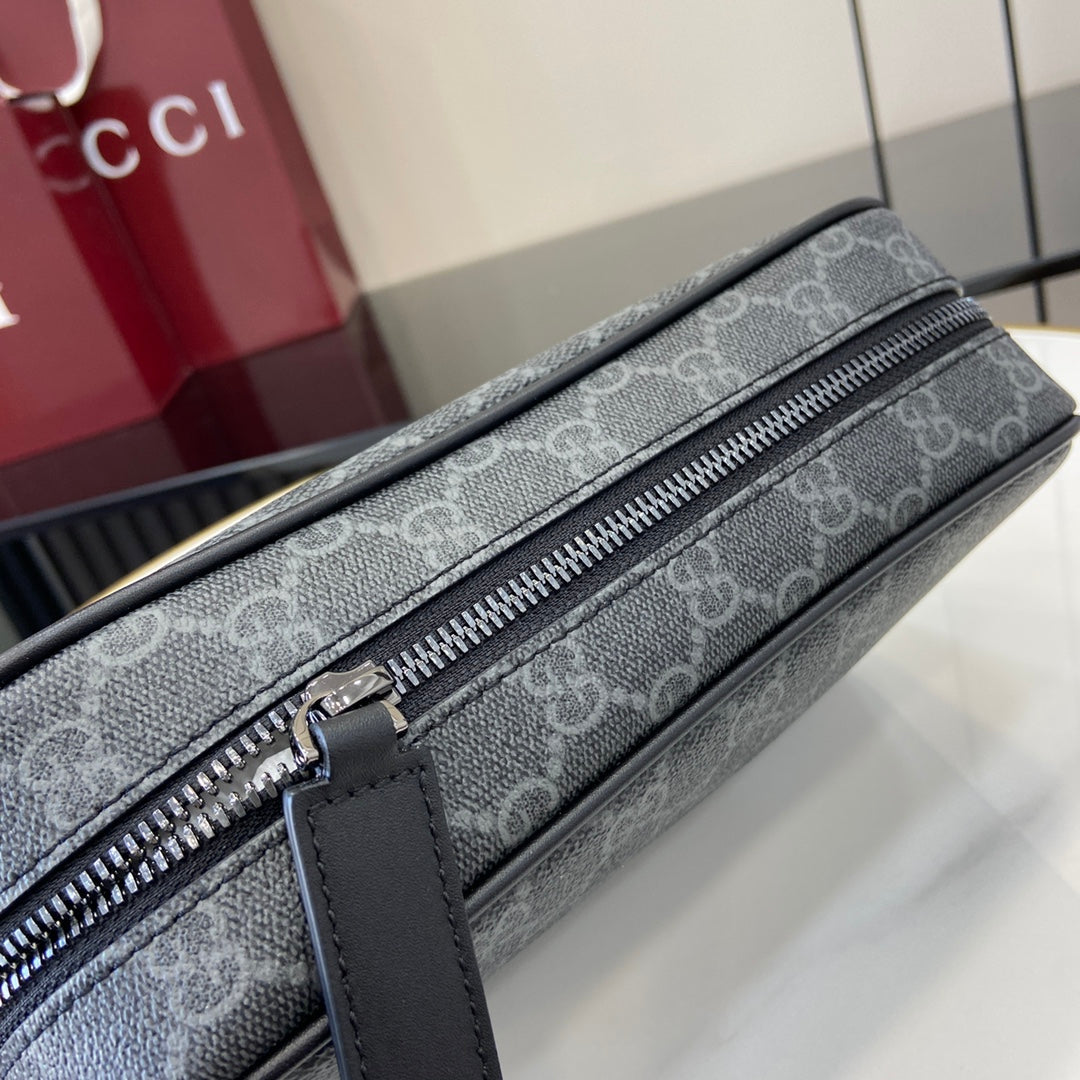 Gucci GG Emblem small toiletry case, ‎821164 in black fabric