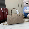Gucci GG Emblem small top handle bag ‎815255 in taupe GG leather