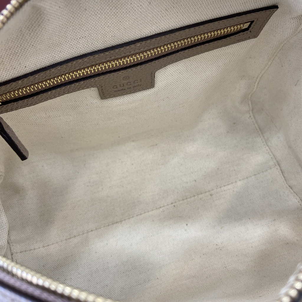 Gucci GG Emblem small top handle bag ‎815255 in taupe GG leather