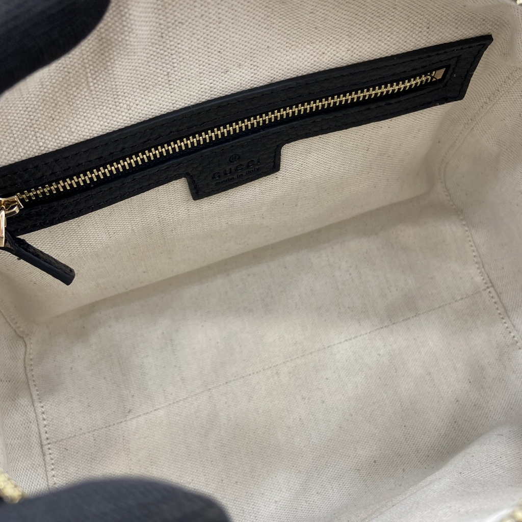 Gucci GG Emblem small top handle bag ‎815255 in black GG leather