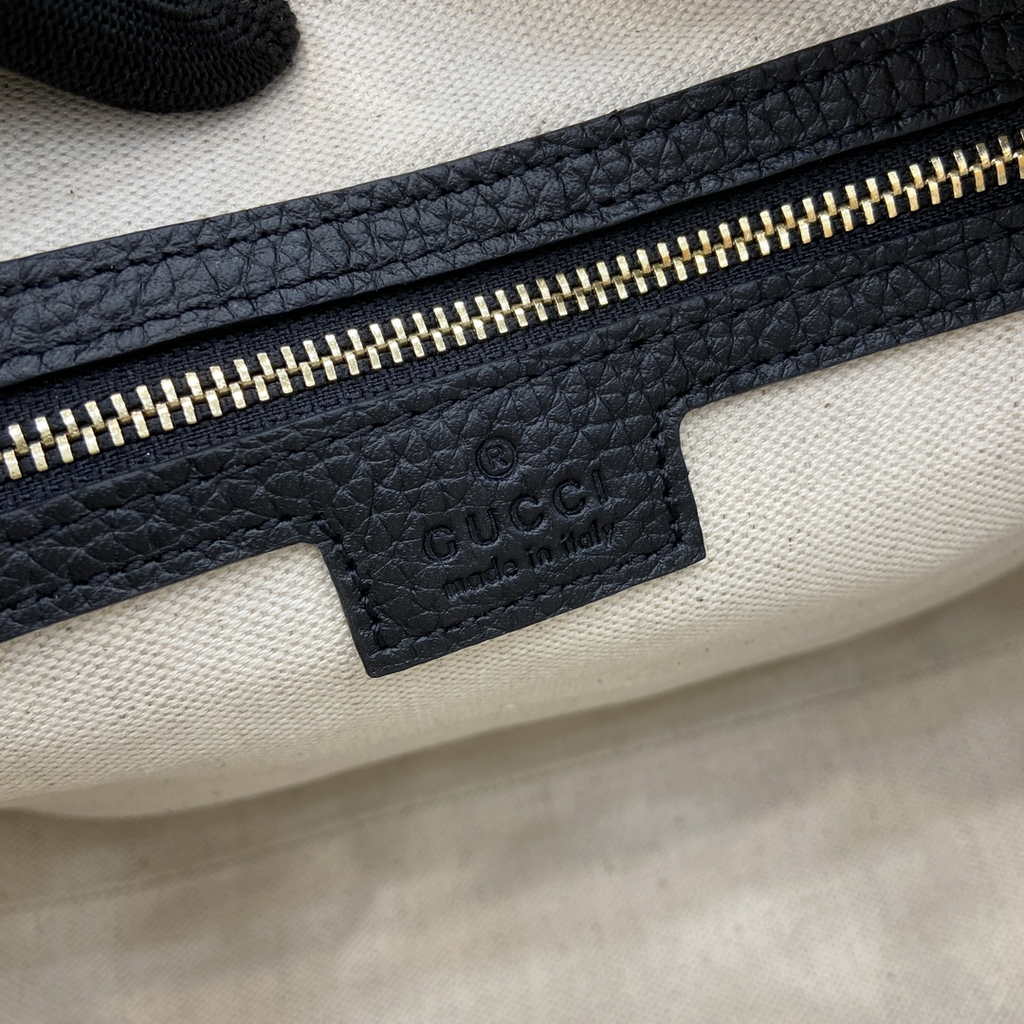 Gucci GG Emblem small top handle bag ‎815255 in black GG leather