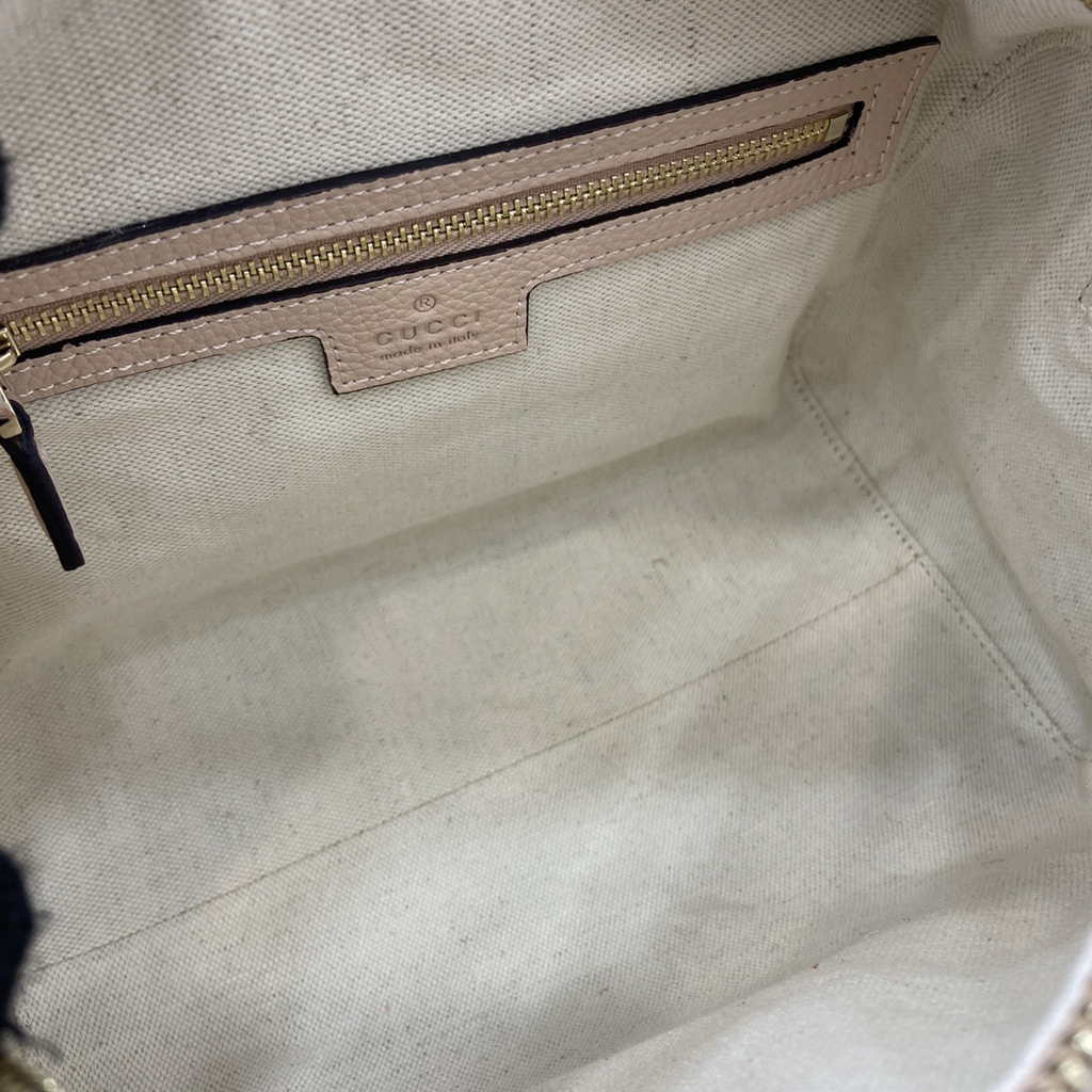Gucci GG Emblem small top handle bag ‎815255 in light pink GG leather