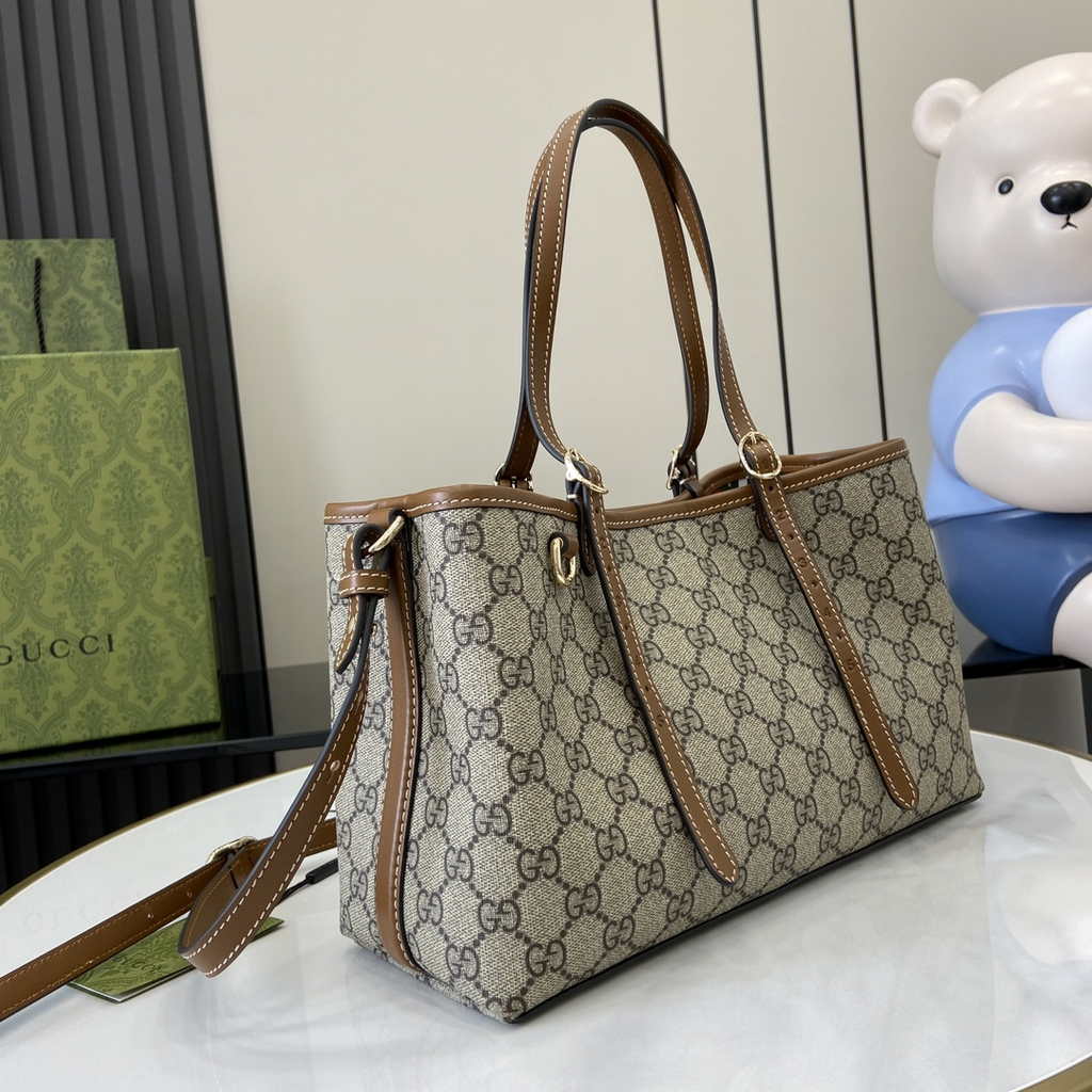 Gucci GG Emblem medium tote bag 815214 dark brown fabric