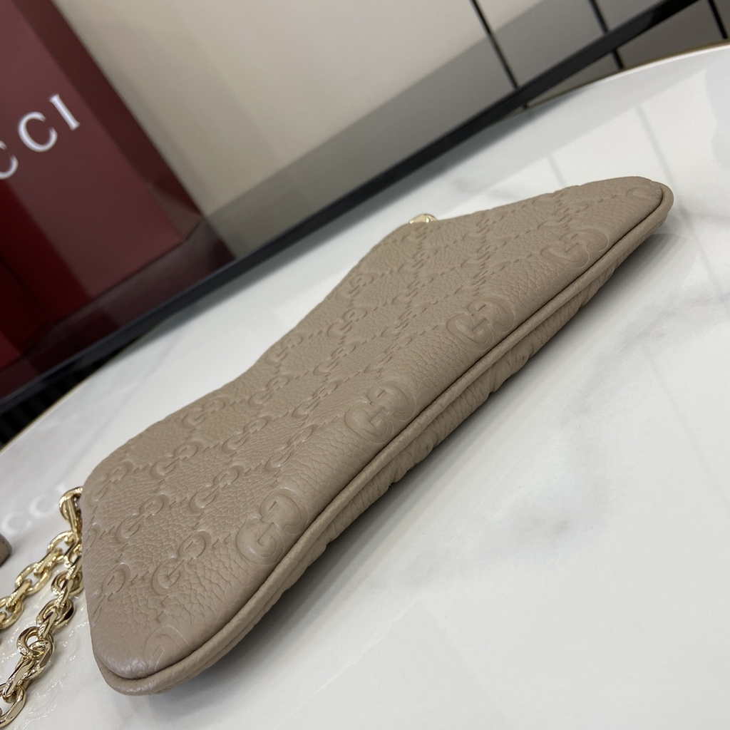 Gucci GG Emblem super mini bag 815278 in taupe leather
