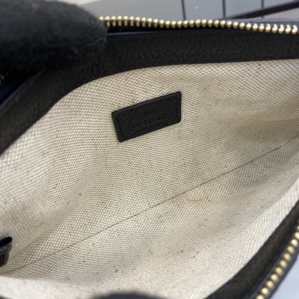 Gucci GG Emblem super mini bag 815278 in black leather