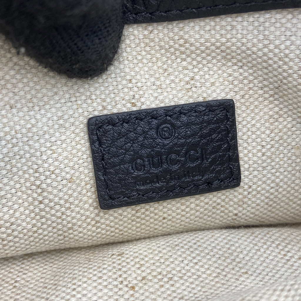 Gucci GG Emblem super mini bag 815278 in black leather
