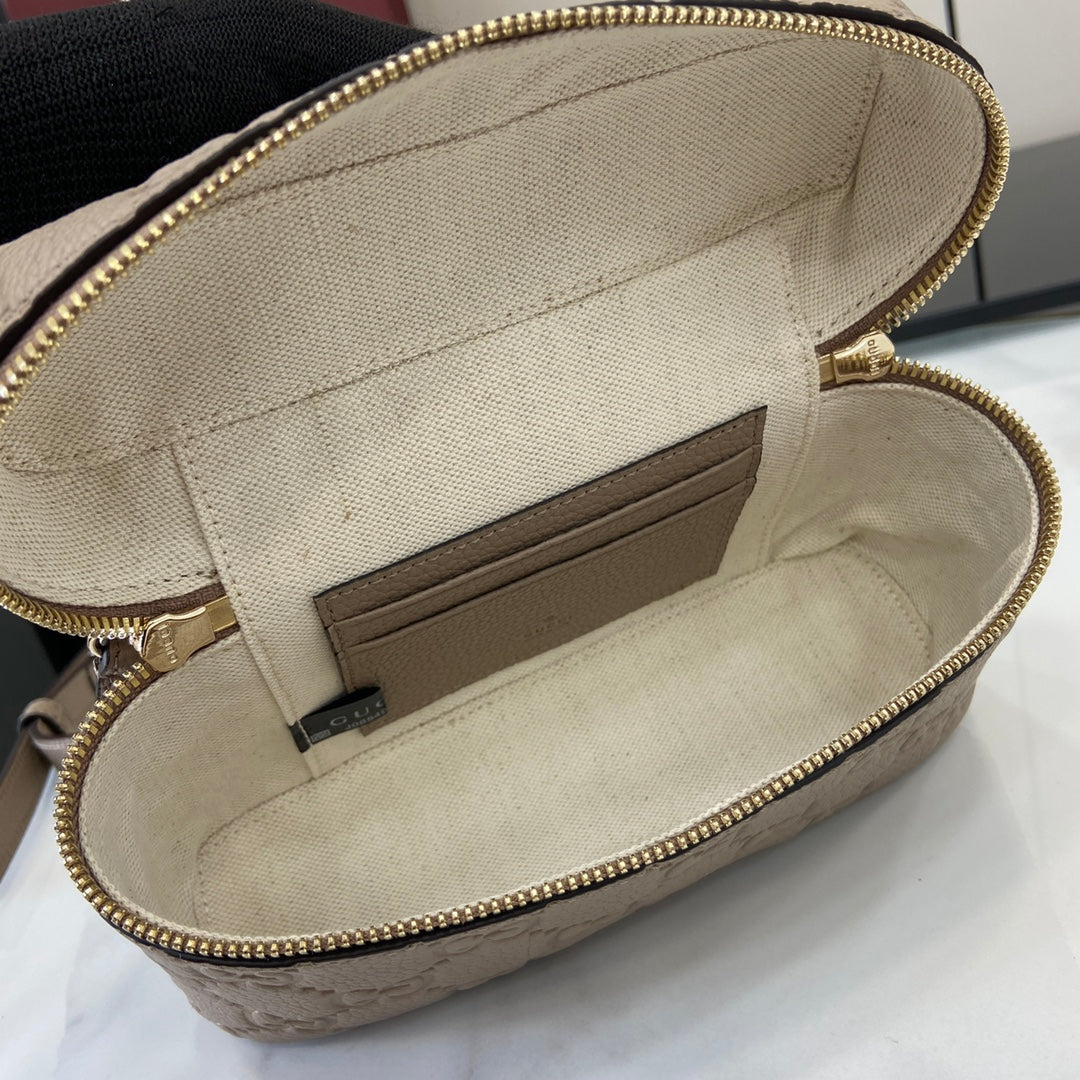 Gucci GG Emblem super mini bag 815949 in taupe leather