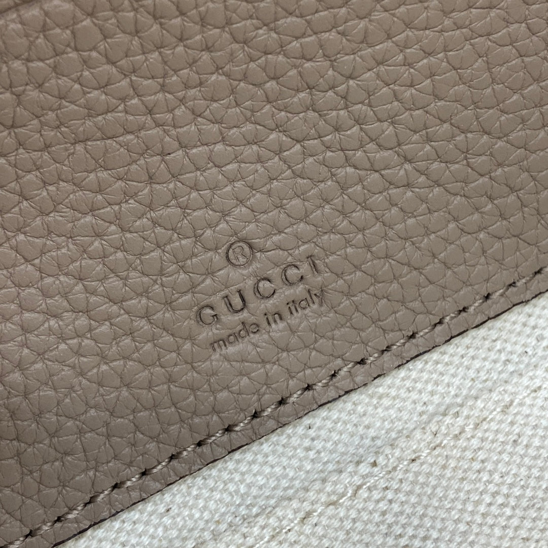 Gucci GG Emblem super mini bag 815949 in taupe leather