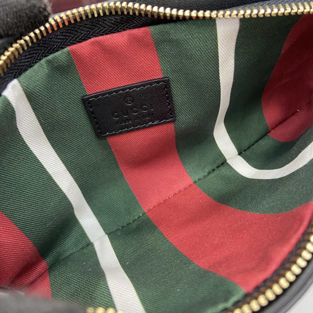Gucci GG Emblem super mini shoulder bag 820696 in black fabric