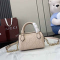 Gucci GG Emblem super mini top handle bag 815256 in light pink leather