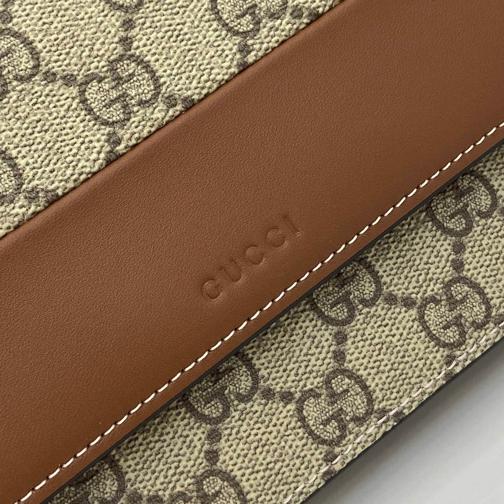 Gucci GG Emblem wallet on chain in brown leather 838151