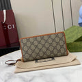 Gucci GG Emblem zip around wallet, 821803 in brown fabric