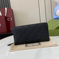 Gucci GG Emblem zip around wallet, 821803 in black leather
