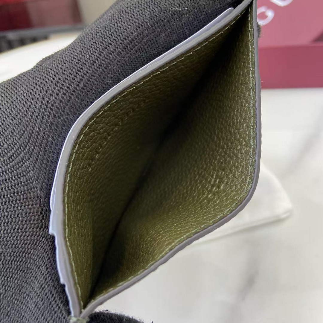 Gucci GG Jumbo card case 812681 in dark green leather