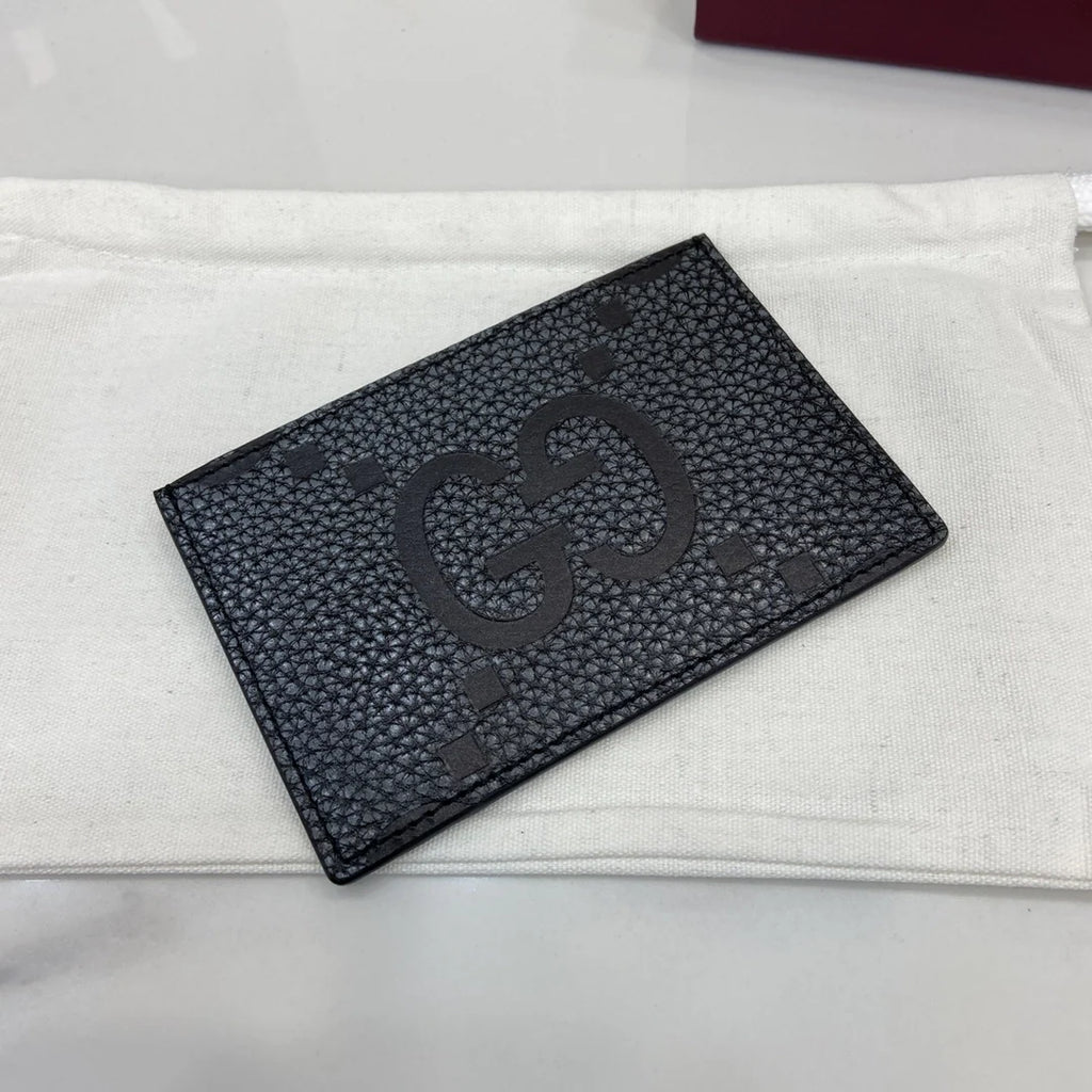 Gucci GG Jumbo card case 812681 in black leather