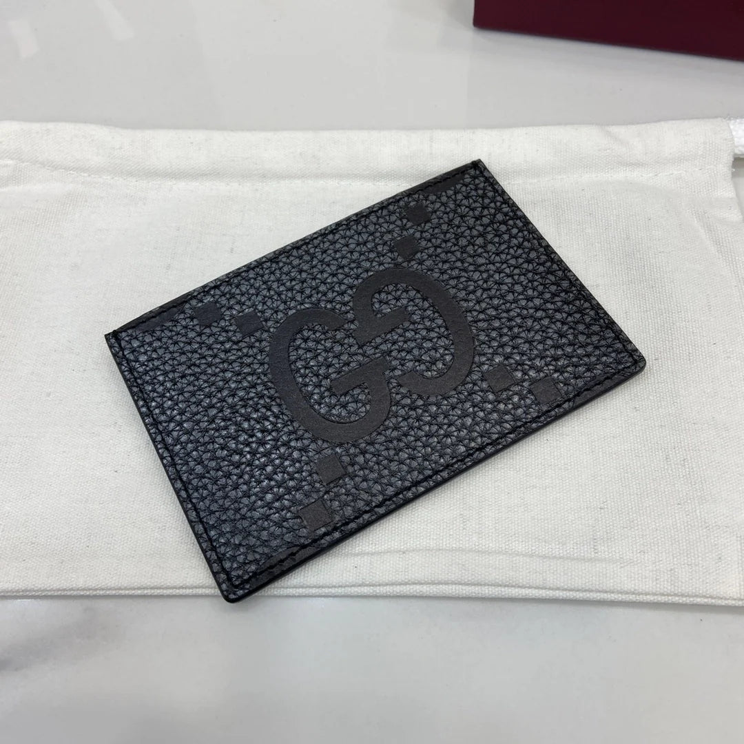 Gucci GG Jumbo card case 812681 in black leather
