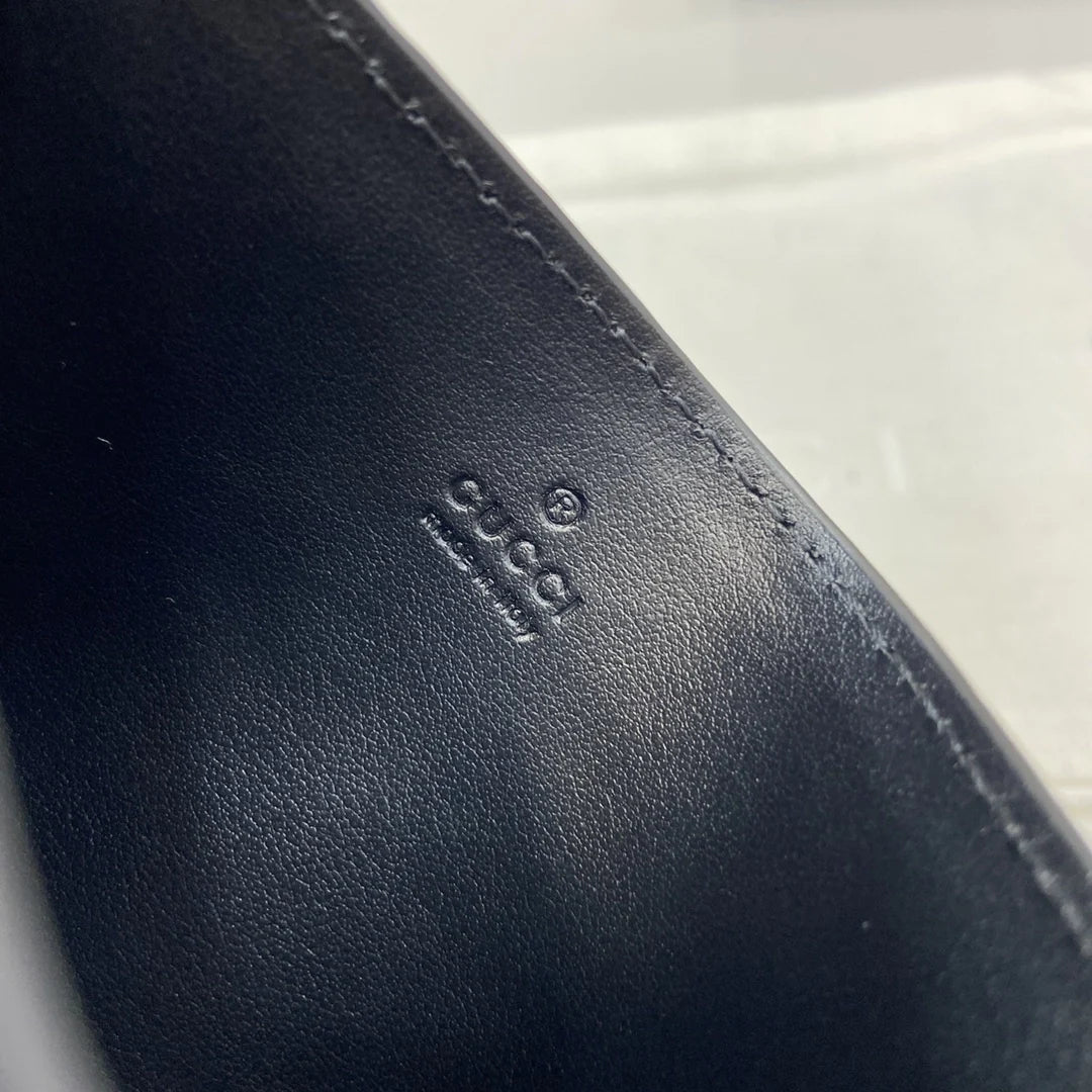 Gucci GG Jumbo card case 812681 in black leather