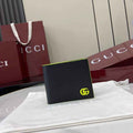 Gucci GG Marmont bi-fold wallet 835047 in Black green leather
