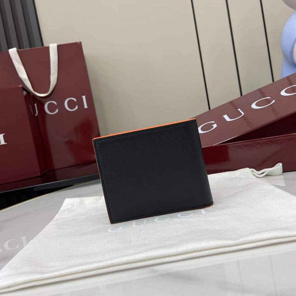 Gucci GG Marmont coin wallet 835048 in black orange soft leather