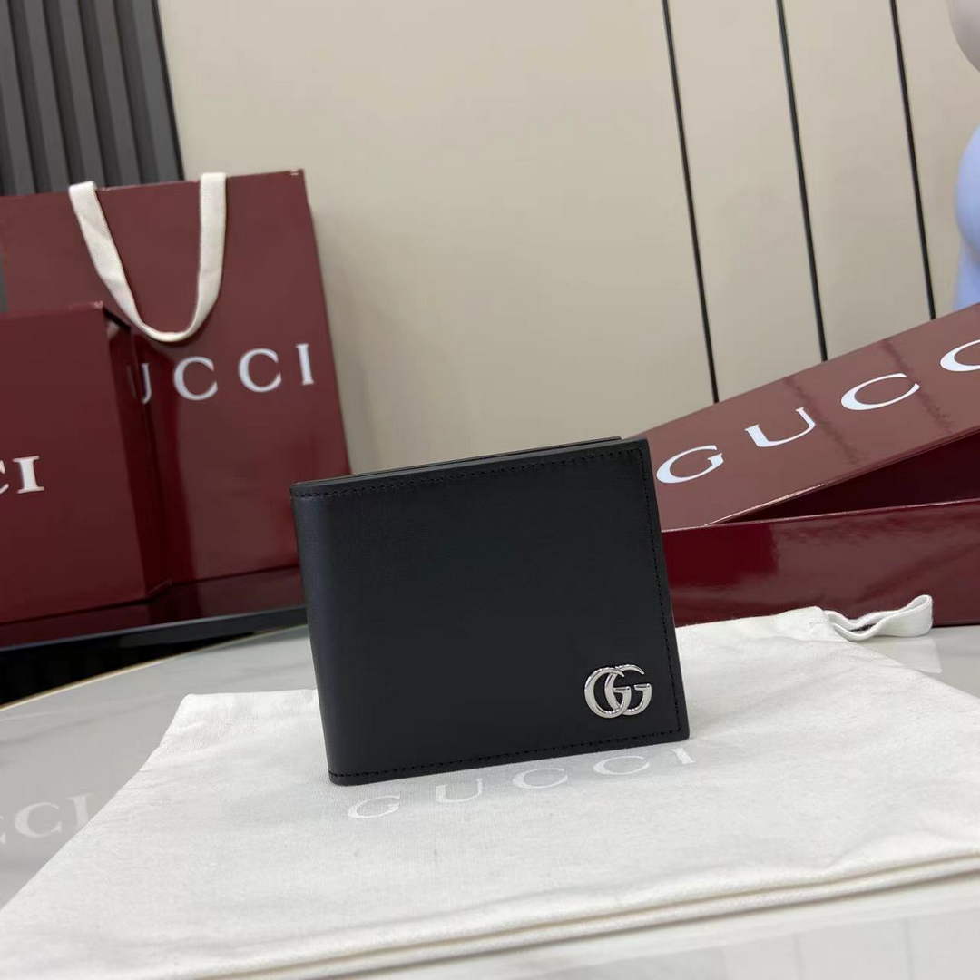 Gucci GG Marmont coin wallet 835048 in black soft leather
