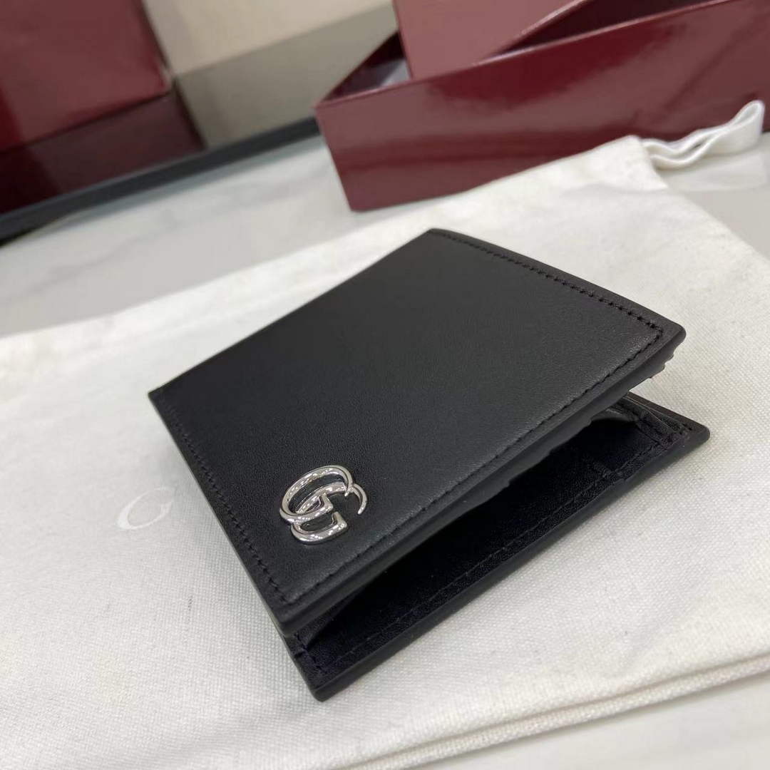 Gucci GG Marmont coin wallet 835048 in black soft leather