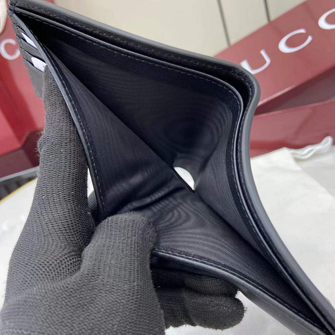 Gucci GG Marmont coin wallet 835048 in black soft leather