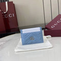 Gucci GG Marmont card case ‎443127 in blue leather