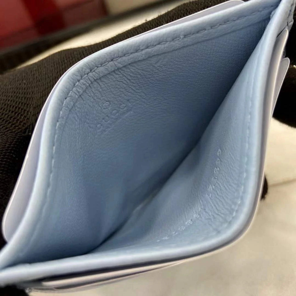 Gucci GG Marmont card case ‎443127 in blue leather