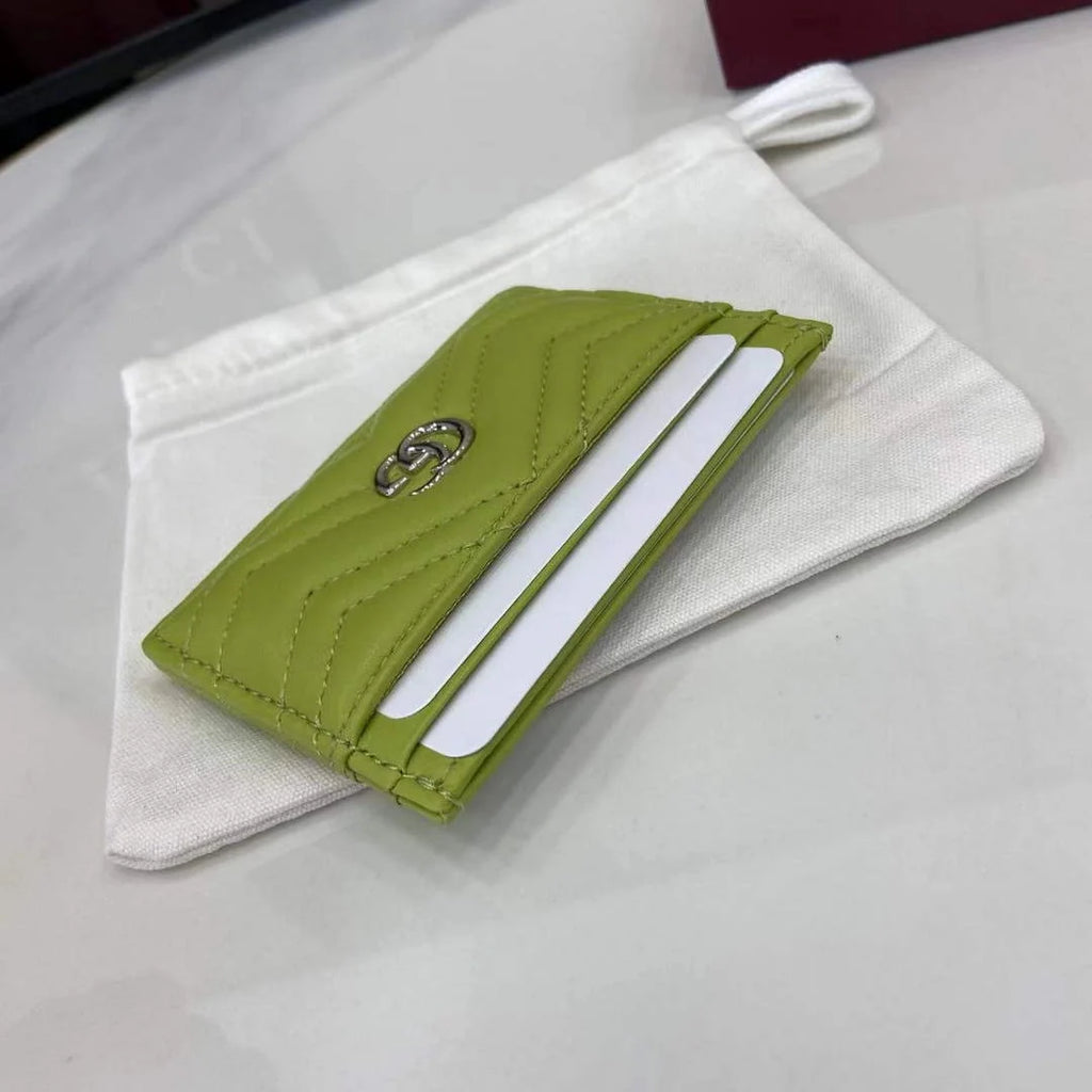 Gucci GG Marmont card case ‎443127 in green leather