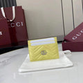Gucci GG Marmont card case ‎443127 in yellow leather