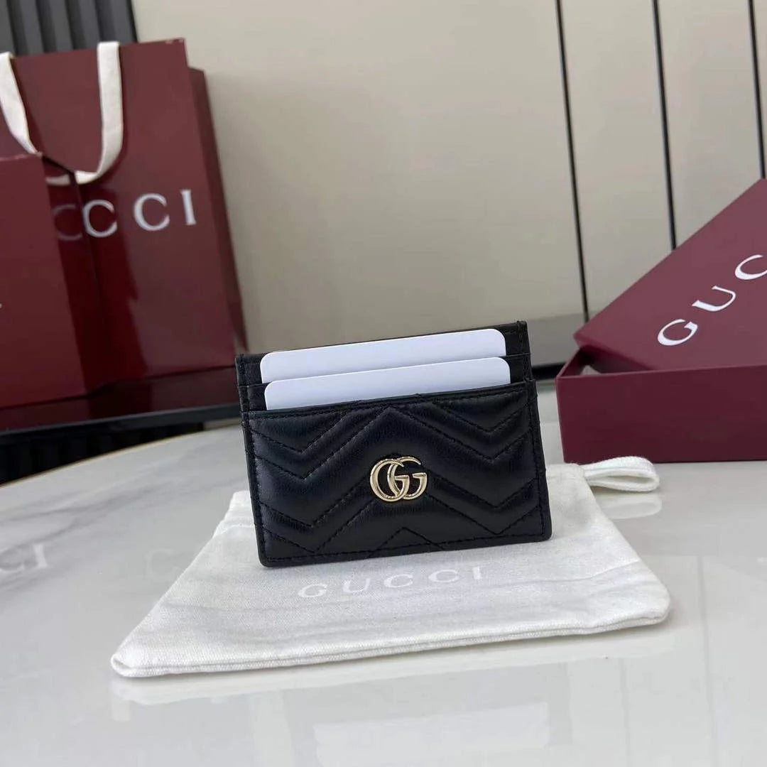Gucci GG Marmont card case ‎443127 in black leather