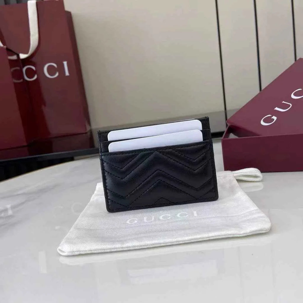 Gucci GG Marmont card case ‎443127 in black leather