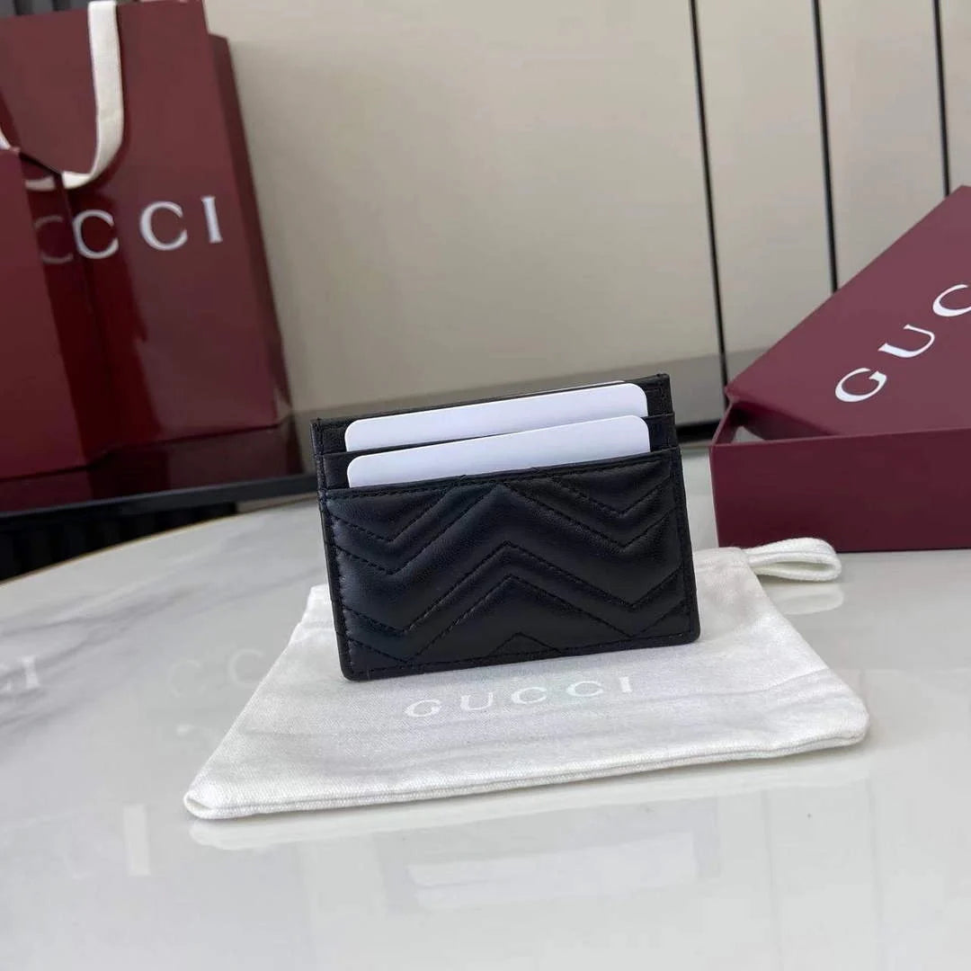 Gucci GG Marmont card case ‎443127 in black leather