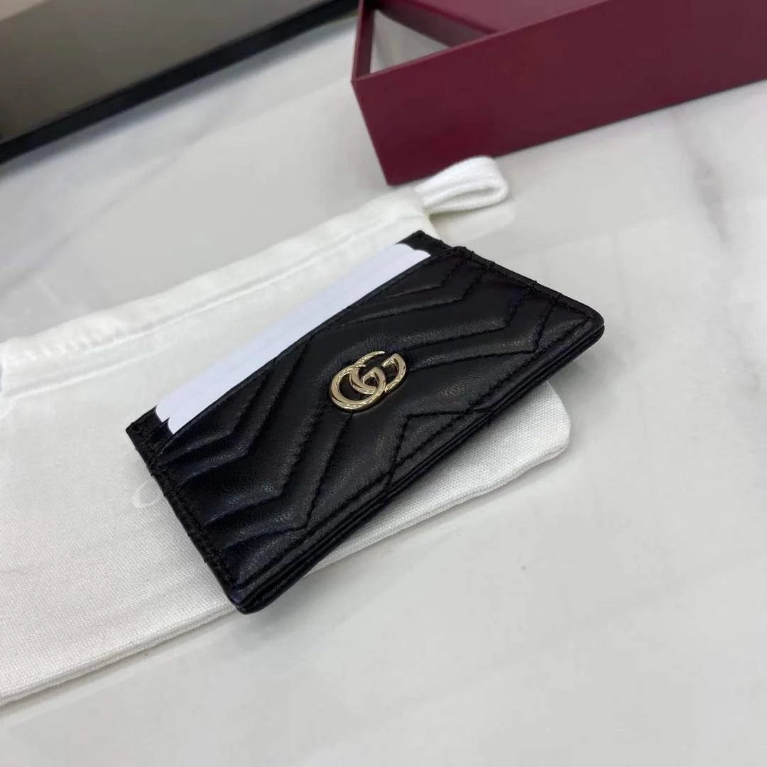 Gucci GG Marmont card case ‎443127 in black leather