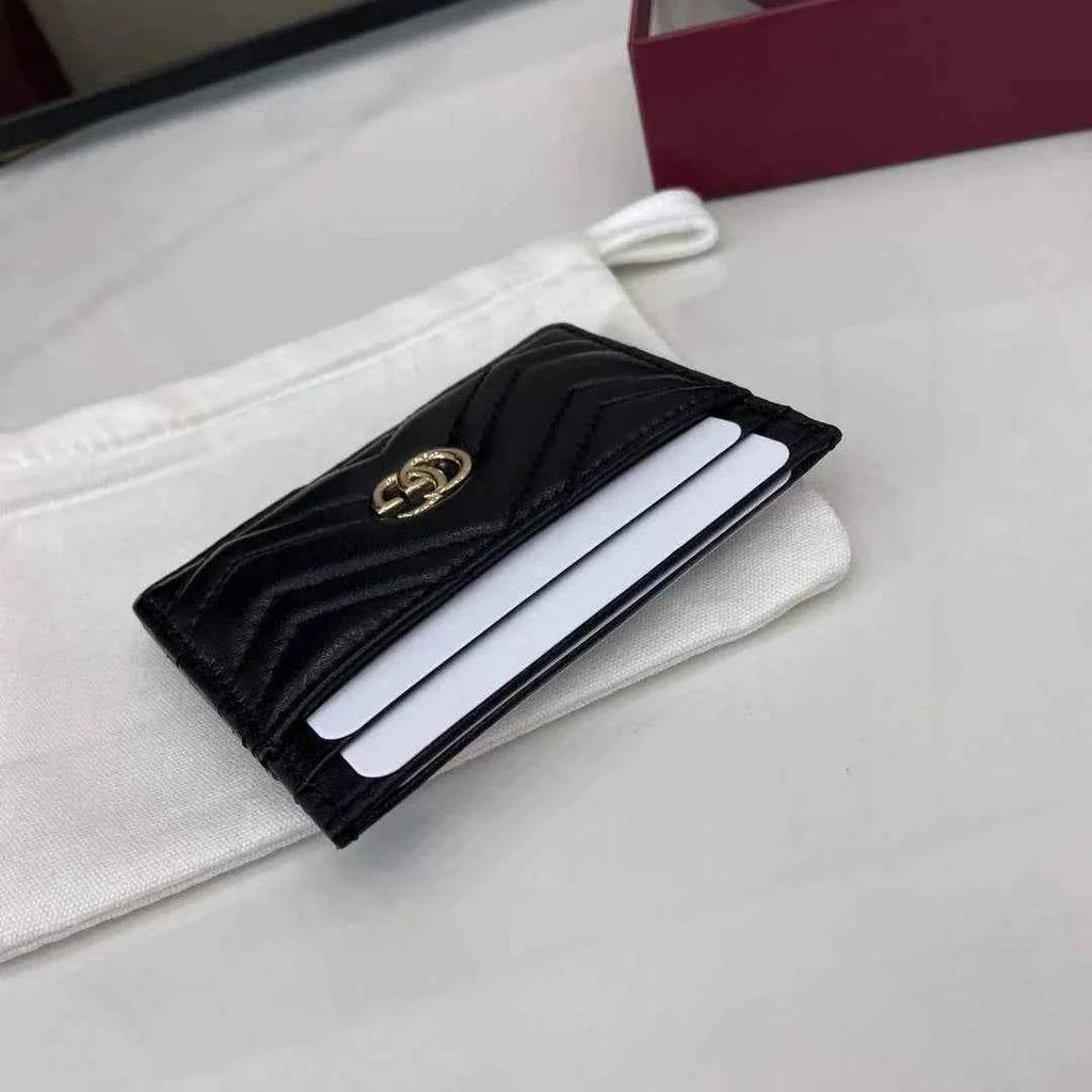 Gucci GG Marmont card case ‎443127 in black leather