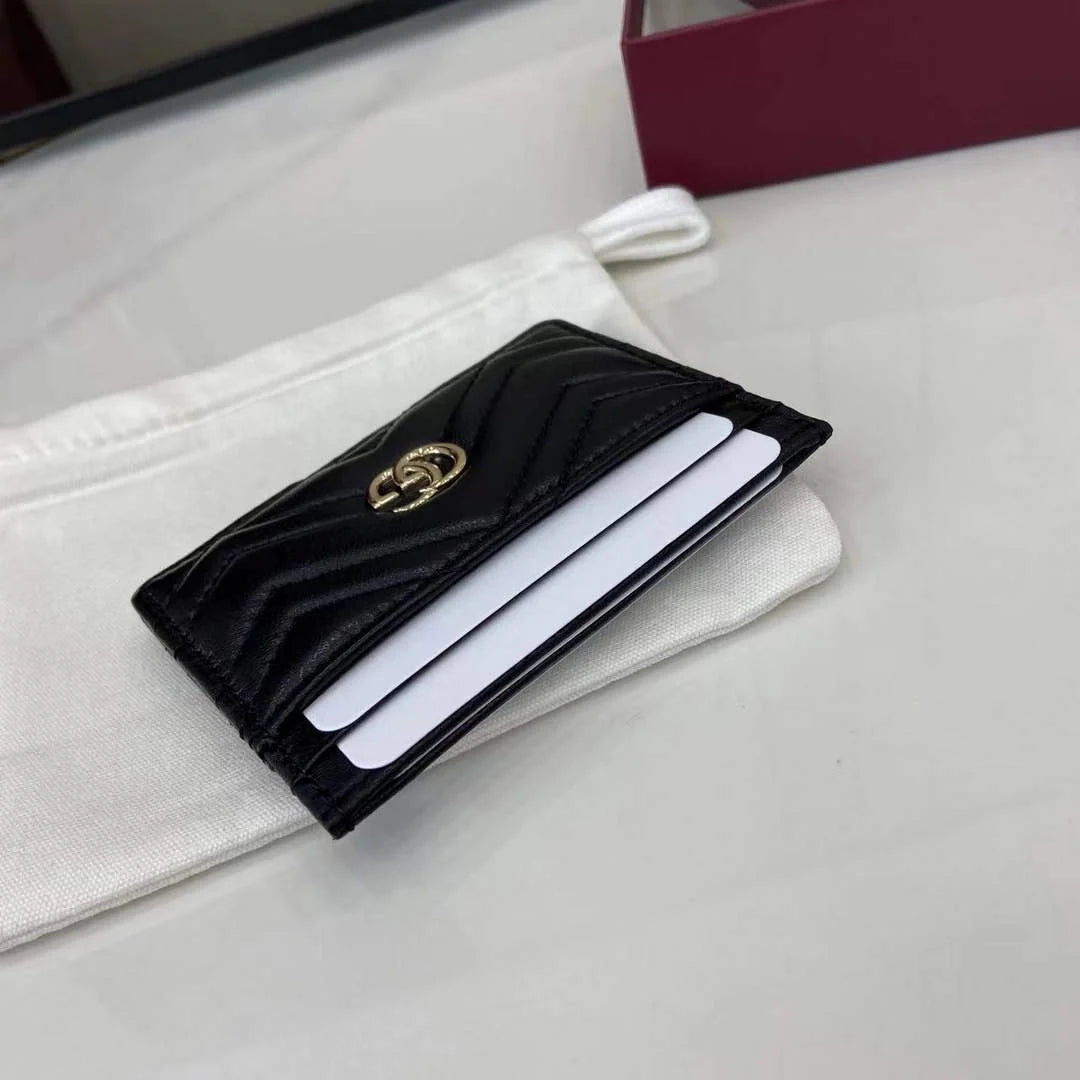 Gucci GG Marmont card case ‎443127 in black leather