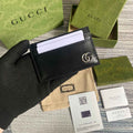 Gucci GG Marmont card case 657588 black leather Silver