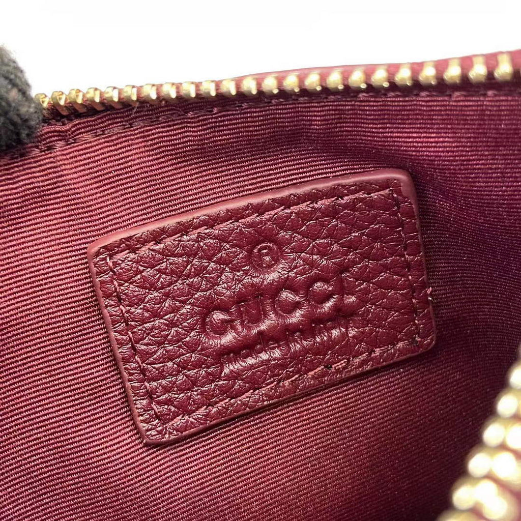 Gucci GG Marmont card case in Rosso Ancora red and beige leather ‎837966