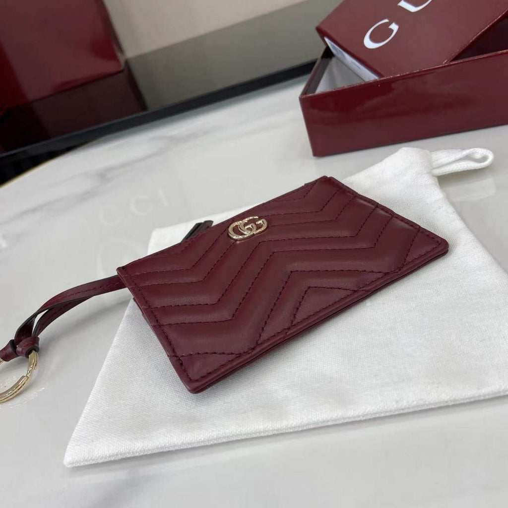 Gucci GG Marmont key case in Rosso Ancora red leather 837747