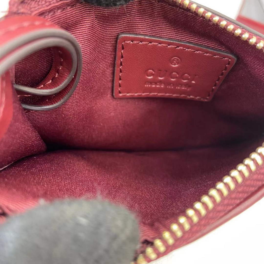Gucci GG Marmont key case in Rosso Ancora red leather 837747