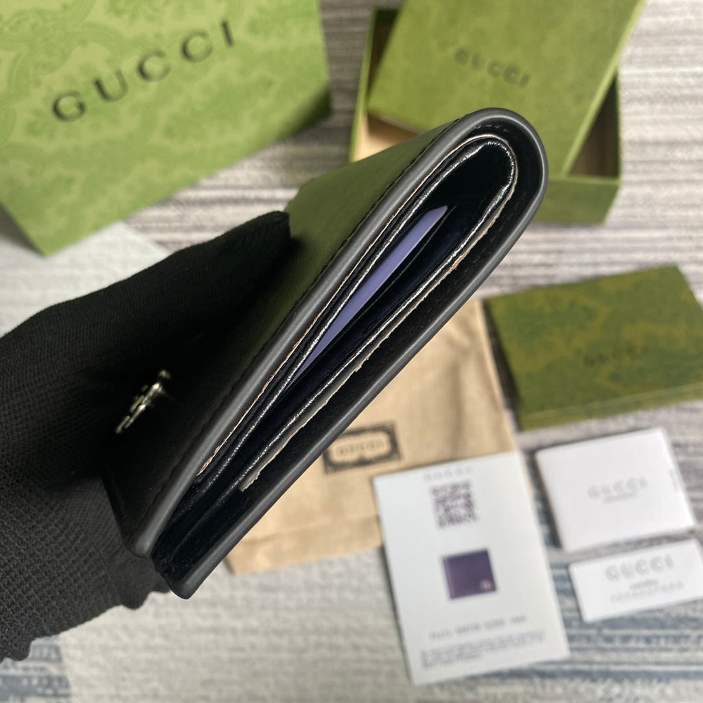 Gucci GG Marmont leather bi-fold wallet ‎428726 black