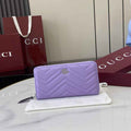 Gucci GG Marmont Leather Zip Wallet - Purple 837758