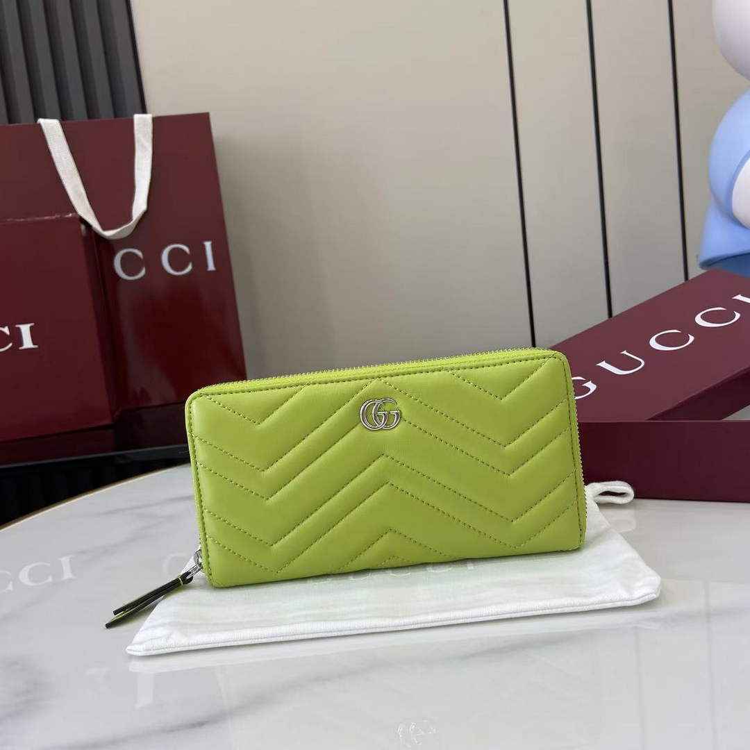 Gucci GG Marmont Leather Zip Wallet - Lemon Yellow 837758