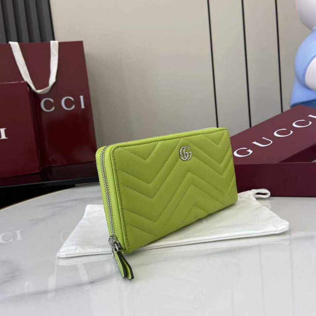 Gucci GG Marmont Leather Zip Wallet - Lemon Yellow 837758