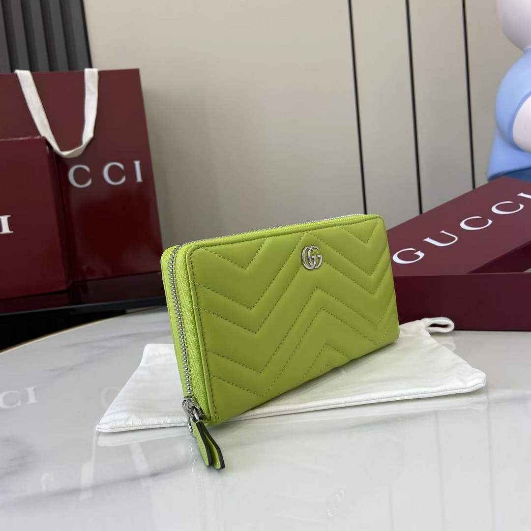 Gucci GG Marmont Leather Zip Wallet - Lemon Yellow 837758